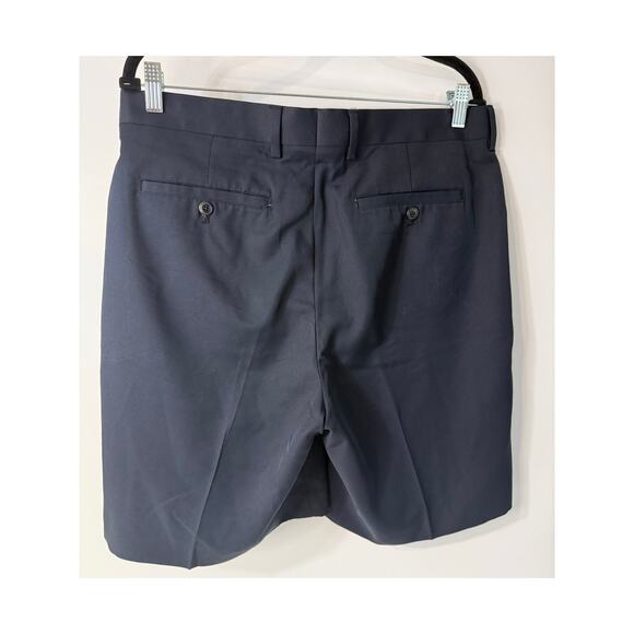 Alan Flusser Mens Navy Blue Pleated Dress Golf Shorts Size 35 4 Pockets - Picture 2 of 4
